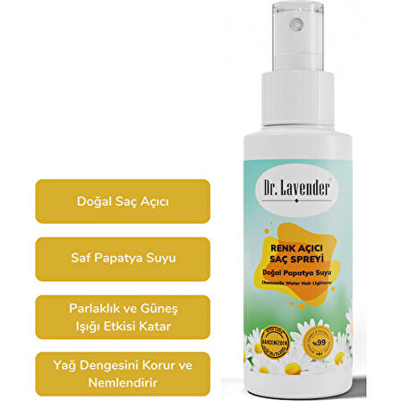Dr. Lavender Doğal Papatya Özlü Renk Açıcı Saç Spreyi Papatya Suyu 100 ml