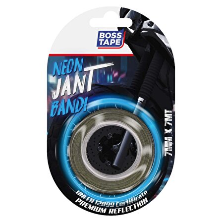 Boss Tape Mavi Neon Jant Bandı UNI EN12899 Sertifikalı