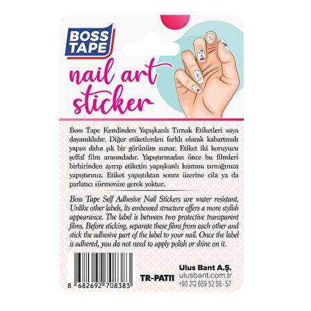 Yapışkanlı Tırnak Etiketi Sticker Tırnak Süsleme Nail Art Tattoo Dövmesi Pati