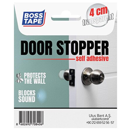 Boss Tape Yapışkanlı Kapı Stoperi Şeffaf 4 Adet Kapı Kolu Çarpma Engelleyici 