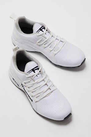 Tonny Black Erkek Beyaz Rahat Kalıp Termo Taban Bağcıklı Sneaker