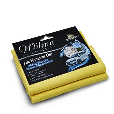 Wilma Secret Lüx Hamarat Mikrofiber Cam Bezi - 50 x 70 - Sarı