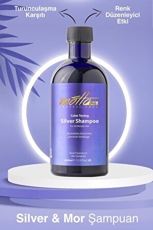 Motto Plus Professional Silver Tüm Saçlar İçin Renk Koruyucu Mor Şampuan 400 ml