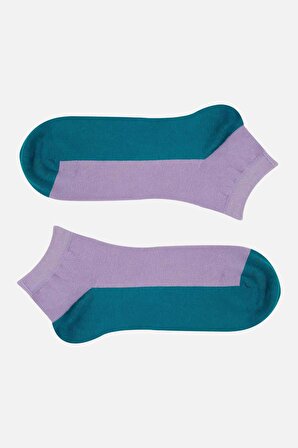 Mısırlı Kadın Pamuklu Çift Renkli Patik Çorap - M-CIFT-R2