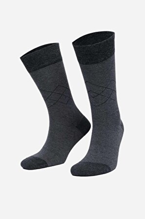 Mısırlı Erkek Organik Pamuklu Tekli Antrasit Soket Çorap M 60003 TA
