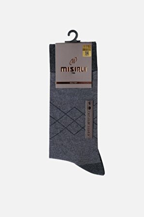 Mısırlı Erkek Organik Pamuklu Tekli Antrasit Soket Çorap M 60003 TA
