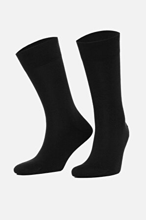 Mısırlı Erkek Organik Pamuklu Tekli Siyah Soket Çorap   M 60050 S