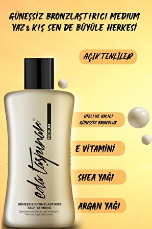 Eda Taşpınar Gold Güneşsiz Bronzlaştırıcı Losyon Self Tanning - Hızlı Bronzlaşma - 200 ML