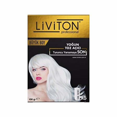 Liviton Professional Tek Kullanımlık Yoğun Toz Saç Açıcı 100 gr + Oksidan 150 ml