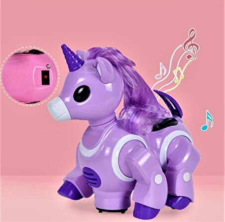 Canem Unicorn Dancing Robot Sesli Müzikli Işıklı Hareketli Saçlı Unicorn