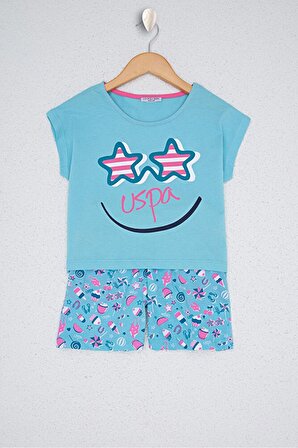 U.S. Polo Assn. Mavi Kız Çocuk Pijama Takimi
