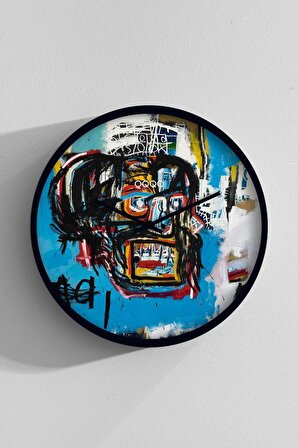 Jean-Michel Basquiat - Untitled El Yapımı Ahşap Duvar Saati