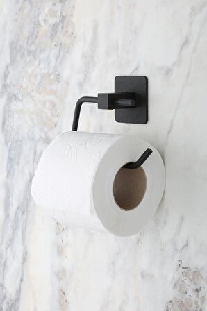 Yapışkanlı Siyah Kare Açık Tuvalet Kağıtlığı Wc Kağıtlık Tuvalet Kağıdı Askısı 