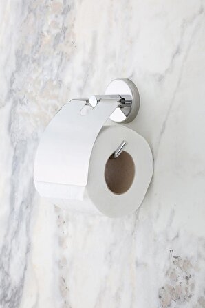 Ceria Krom Eko Kapaklı Tuvalet Kağıdı Askısı Tuvalet Kağıtlığı İster Yapıştır İster Montajla