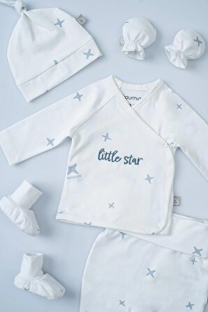 6'lı Bebek Hastane Çıkış Seti Little Star Mavi