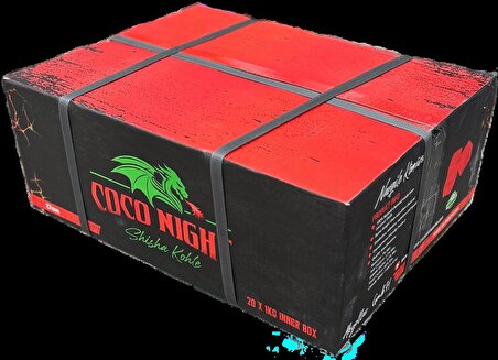 Coco Night (Tanıtım fiyatı) 20kg Hindistan cevizi küp nargile kömürü 27mm