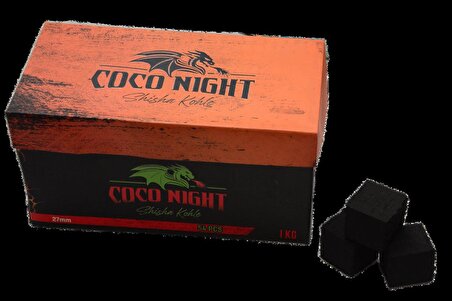 Coco Night (tanıtım fiyatı) 1kg Hindistan cevizi küp nargile kömürü 26mm