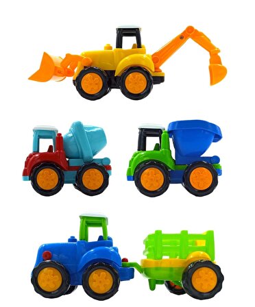 Hayal Gücünü İnşaat ve Çiftlik Alanlarında İnşa Et! 4'lü Plastik Araçlar ile Eğlence Başlasın!