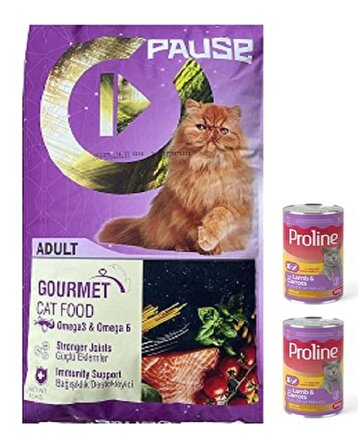 Pause Karışık ( Gourmet ) Yetişkin Kedi Maması 15 Kg + Konserve Hediyeli
