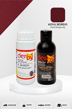 Special Koyu Bordo Deri Boyası ve Cilası 100 mL - 2'li Set / Mont Eşya Çanta Deri Boyası