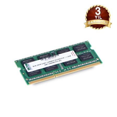 Ramtech 8GB DDR3 1600MHz  INTEL ve AMD İşlemcilere Uyumlu1.35 V Notebook Ram