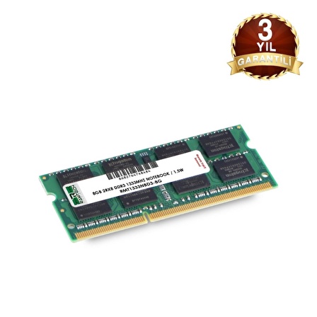 Ramtech 8GB DDR3 1333MHz INTEL ve AMD İşlemcilere Uyumlu 1.5 V Notebook Ram