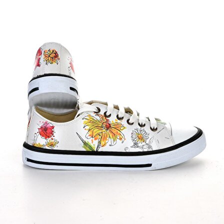 Flowers Çiçek Unisex Beyaz Spor Ayakkabı Günlük Sneakers 7004