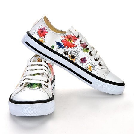Flowers Çiçek Unisex Beyaz Spor Ayakkabı Günlük Sneakers 7004