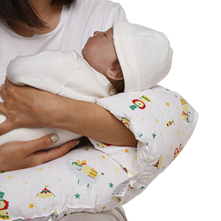 baby mom Emzirme Seti (Emzirme Minderi + Mini Emzirme Yastığı + Emzirme Önlüğü)