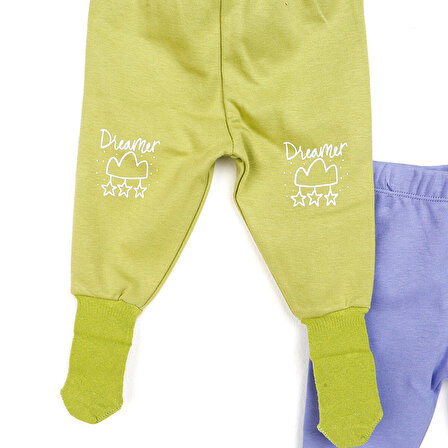 HelloBaby Basic Kız Bebek 2li Çoraplı Pijama Pantolon