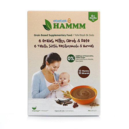 Hammm Hurma - Keçiboynuzu - Süt - Tahıl Prebiyotik Kaşık Maması 200 gr