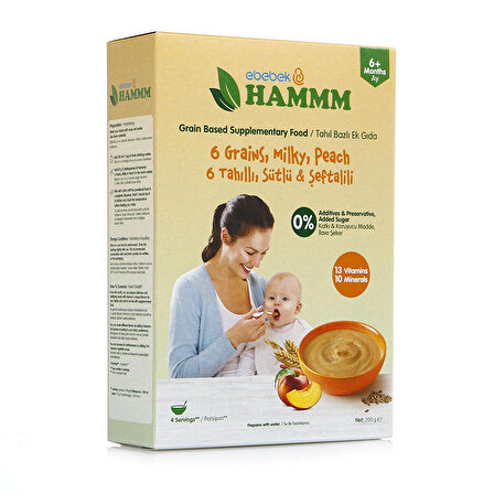 Hammm Süt - Şeftali - Tahıl Prebiyotik Kaşık Maması 200 gr