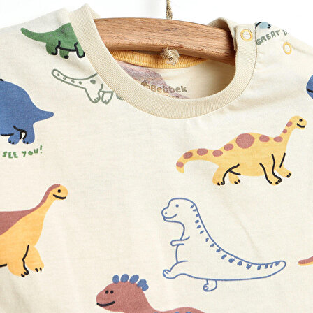 Bebbek Dino Party Tshirt-Şort Erkek Bebek
