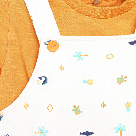 Bebbek Baby Shark Salopet-Tshirt Takım Erkek Bebek