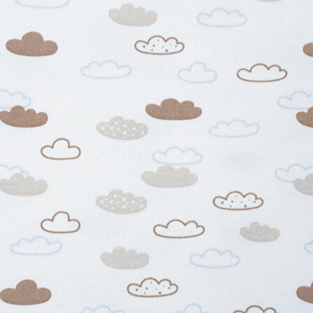 Little Dreams Pamuklu Bulut 90x90 cm Bebek Battaniyesi Beyaz-Kahverengi