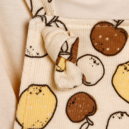 Bebbek Yenidoğan Spring Fruits Elbise-Tshirt 2li Takım Kız Bebek