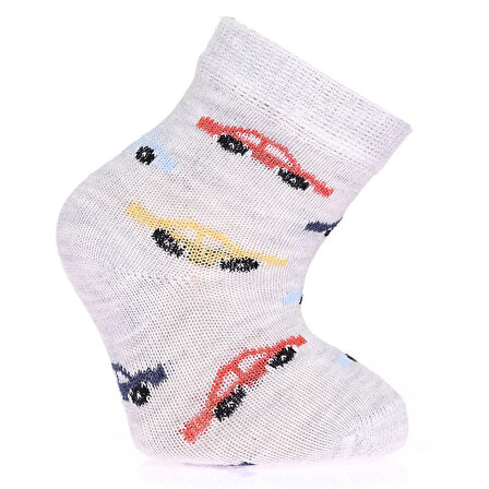 Aziz Bebe Araçlar Desenli 3'lü Soket Çorap 3lü Soket Çorap Erkek Bebek