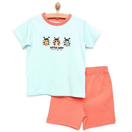 HelloBaby Basic Kız Bebek Kısa Kollu Pijama Takımı Kız Bebek