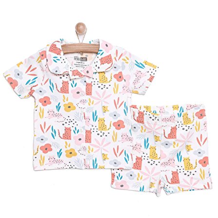 HelloBaby Basic Kız Bebek Kısa Kol Gömlek Yaka Pijama Takımı
