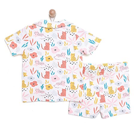 HelloBaby Basic Kız Bebek Kısa Kol Gömlek Yaka Pijama Takımı