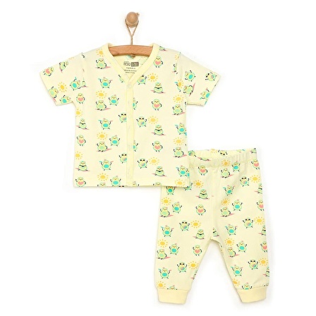 HelloBaby Basic Kısa Kol Çıtçıtlı Pijama Takımı Kız Bebek