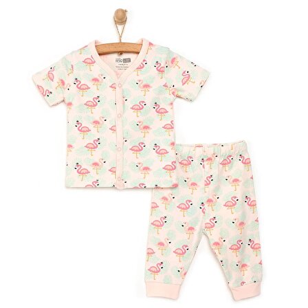 HelloBaby Basic Kısa Kol Çıtçıtlı Pijama Takımı Kız Bebek