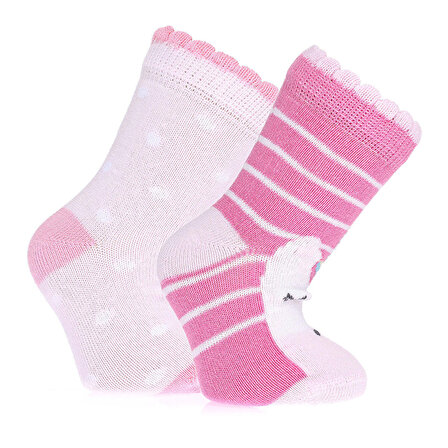 Step Unicorn Desenli 2'li Soket Çorap 2li Soket Çorap Kız Bebek