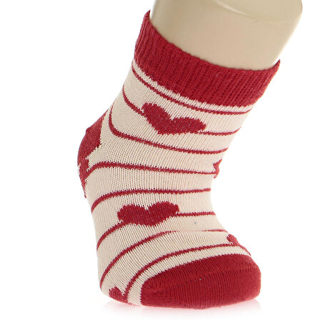 Albio Kiraz Desenli 4'lü Soket Çorap 4lü Soket Çorap Kız Bebek