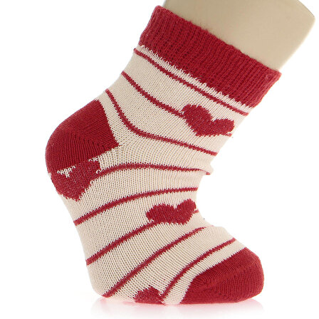 Albio Kiraz Desenli 4'lü Soket Çorap 4lü Soket Çorap Kız Bebek