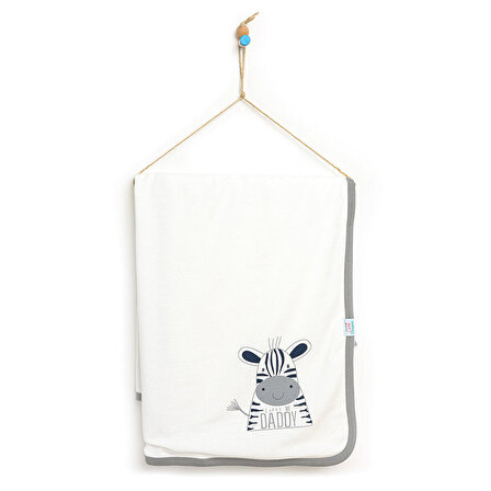 Little Dreams Pamuklu Hayvanlı 90x100 cm Bebek Battaniyesi Beyaz-Gri