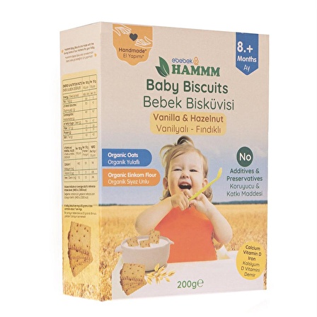 HAMMM Vanilyalı Yulaflı Bebek Bisküvisi 200 gr