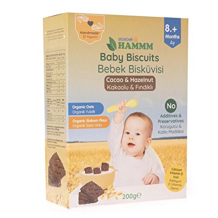 HAMMM Kakaolu Yulaflı Bebek Bisküvisi 200 gr