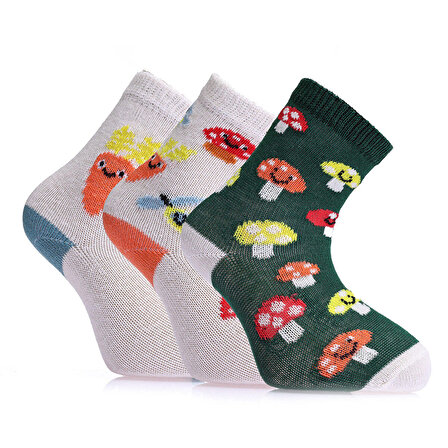 Albio Desenli 3lü Soket Çorap Kız Bebek