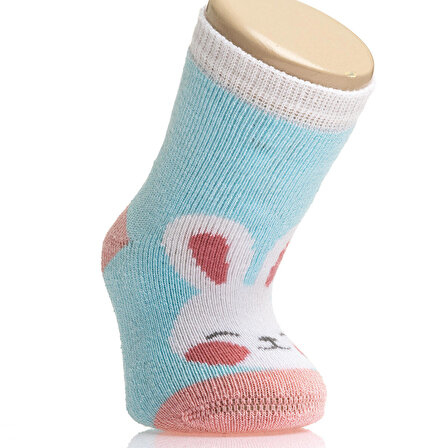 Be Cool Bolero Tavşan Desenli 2li Havlu Çorap Kız Bebek